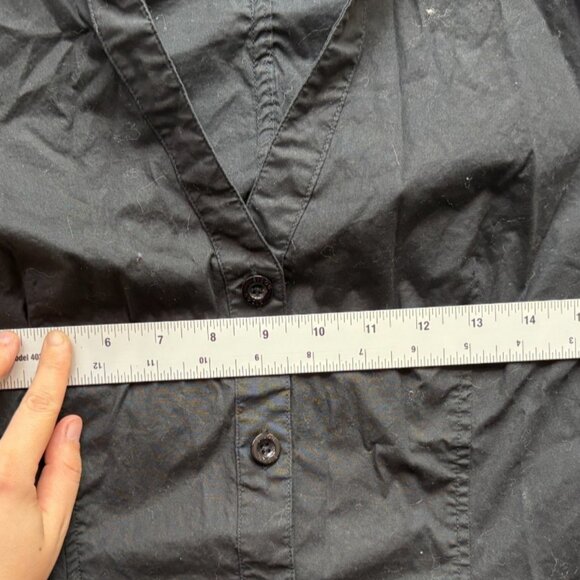 Bisou Bisou Black Button Down Shirt Size 12 - Picture 6 of 9